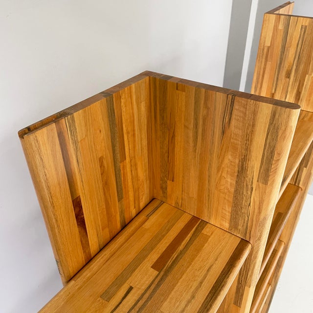 Wood Italian Bookcase in Wood of Different Shades from Pools Shop, 1980s For Sale - Image 7 of 18