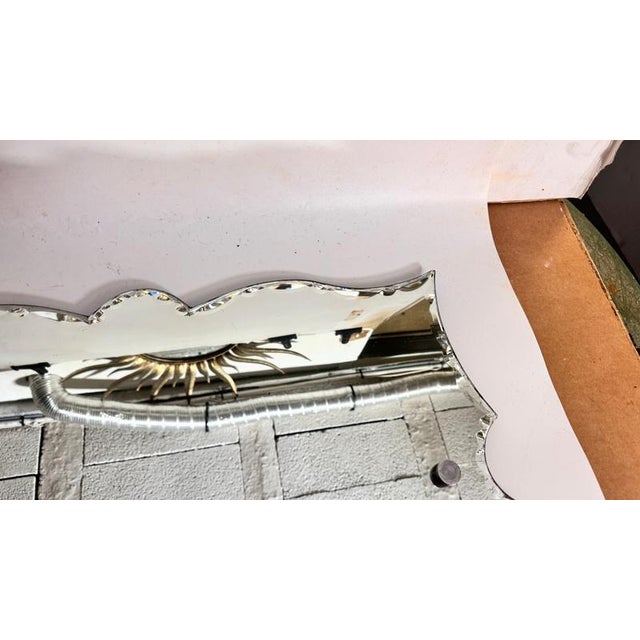 Art Deco Frameless Mirror with Sculpted Edges, France, 1940s For Sale - Image 11 of 17