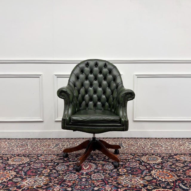 Classic and Elegant | Antique office chairs in English, Classic and Chesterfield style. This beautiful office chair is the...