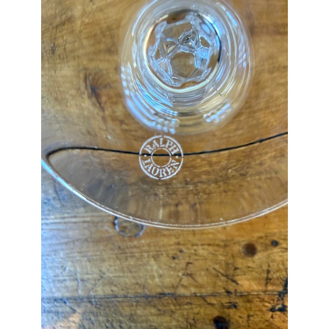 Late 20th Century Late 20th Century Ralph Lauren Glen Plaid Crystal White Wine Glasses - Set of 6 For Sale - Image 5 of 7