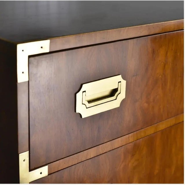 Mid Century Highboy Campaign Dresser by Dixie Furniture For Sale - Image 12 of 12