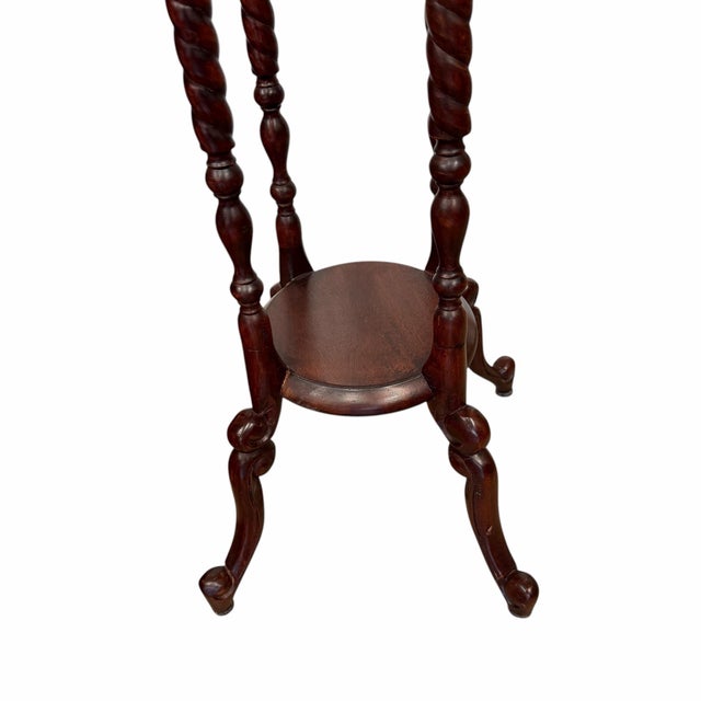 Late 20th Century Vintage Mahogany Barley Twist Pedestal Plant Stand For Sale - Image 5 of 8