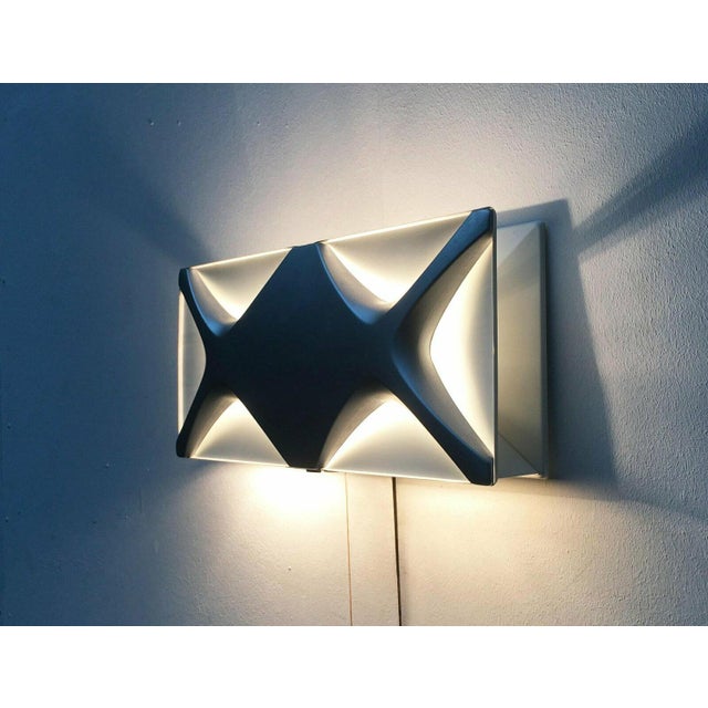 Mid-Century Space Age Cross Oyster Style Wall Lamp by Klaus Link for Heinz Neuhaus Leuchten, Germany, 1960s, Set of 2 For Sale - Image 10 of 18