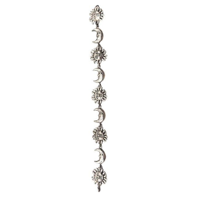 Metal Sergio Bustamante Signed Sterling Sun & Moon Link Bracelet, Rare Edition, 1980s For Sale - Image 7 of 18