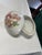 Floral Porcelain Egg Shape Trinket / Vanity Dish trimmed in Gold. This Trinket Box is stamped on the bottom “Gerlod...