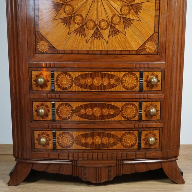 Brown Vintage Art Deco Secretaire, 1930s For Sale - Image 8 of 18