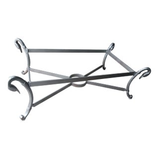 1970s Introducing a Stunning Steel & Brass Coffee Table, Masterfully Crafted in the Sophisticated Manner of Jansen. For Sale