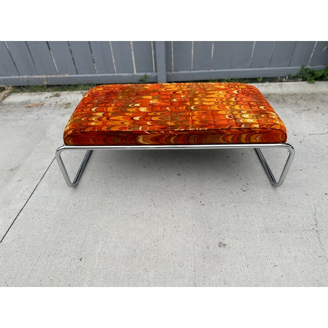 1960s Jack Lenor Larsen Chrome Bench For Sale - Image 4 of 8