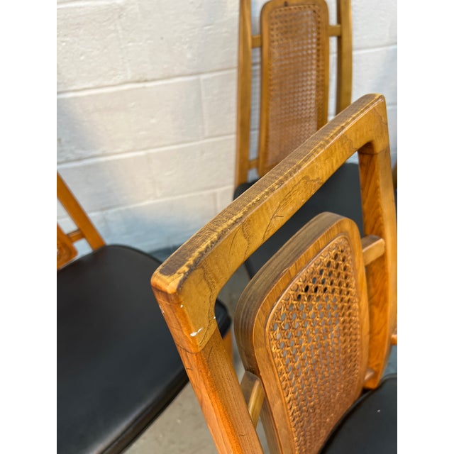 Set of Six Mid 20th Century Walnut and Cane Dining Chairs by Drexel Furniture For Sale - Image 13 of 16