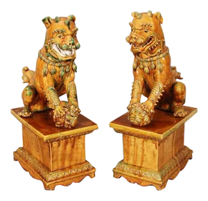 Terra Cotta Foo Dogs - a Pair