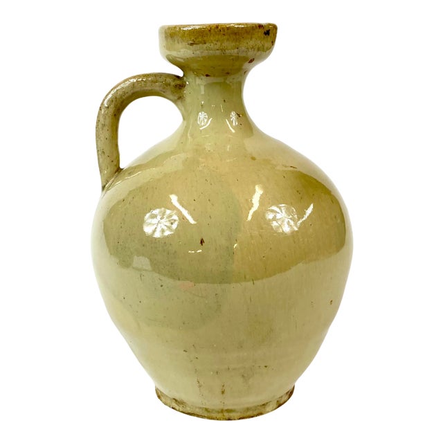 18th Century Chinese Small Yellow Green Ceramic Wine Jug For Sale