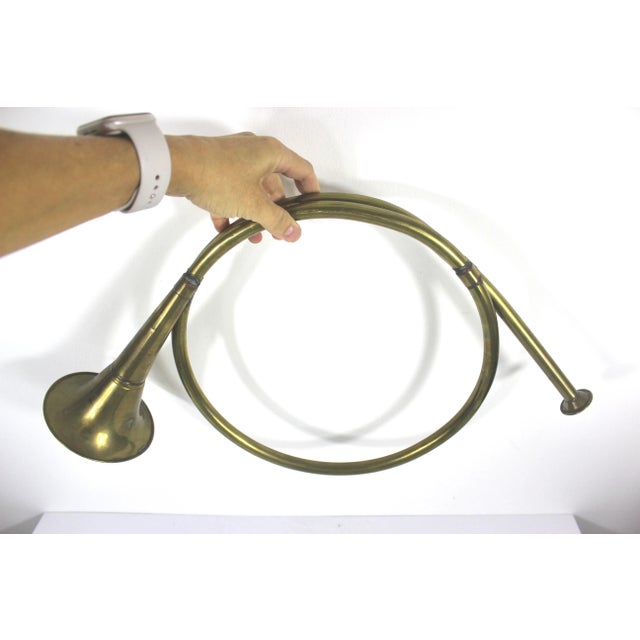 Vintage Large Brass Horn Ornamental Trumpet Christmas For Sale - Image 9 of 10