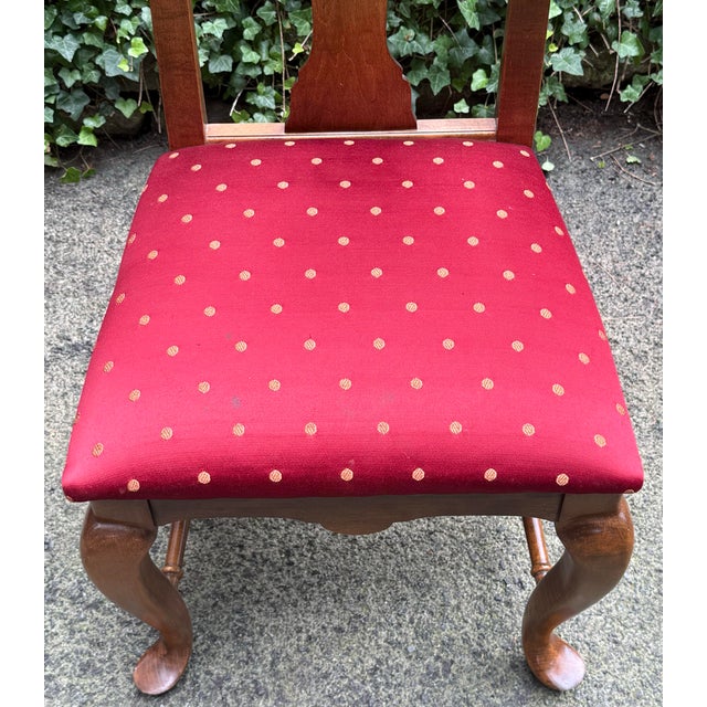 Textile Late 20th Century Ethan Allen Queen Anne “Classic Manor” Dining Chairs - Set of 8 For Sale - Image 7 of 12