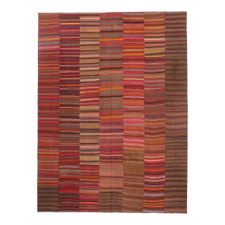 Vintage Turkish Striped Kilim Rug - 08'09 X 11'08 For Sale