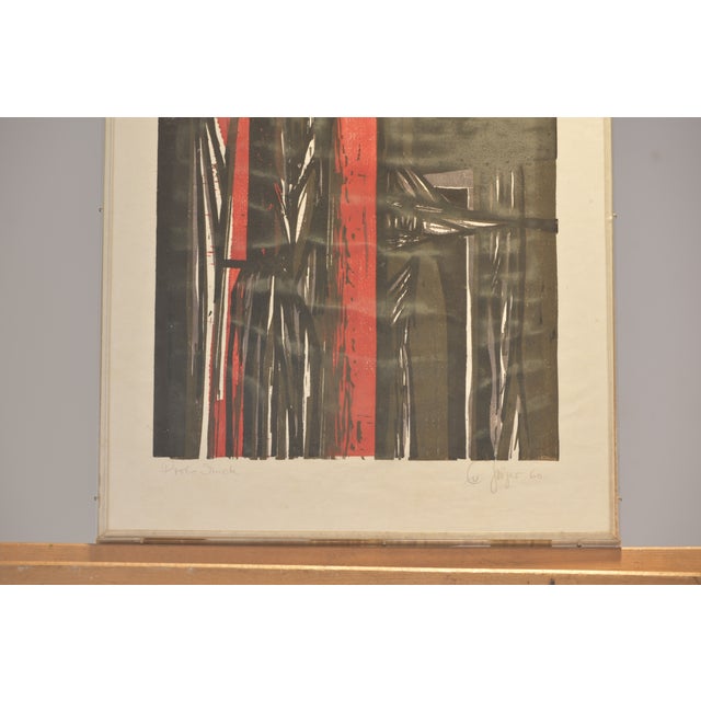 Konstruktion, Ev Grüger, 1960, Color Lithograph Framed Under Glass, Proof Print on Japanese Paper For Sale - Image 4 of 6
