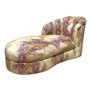 1980s Vintage Custom Channel Tufted Chaise Lounge