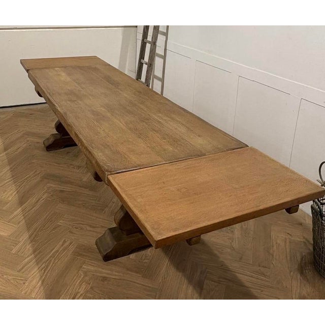 Wood French Oak Extendable Farmhouse Dining Table, 1920s For Sale - Image 7 of 11