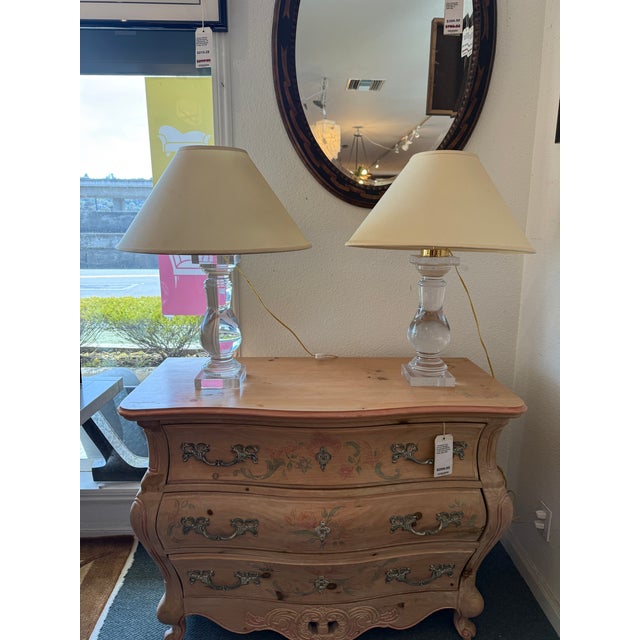 Vintage Crystal Baluster Table Lamps - a Pair For Sale - Image 4 of 13