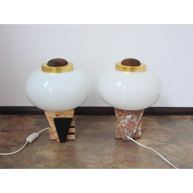 White Art Deco Table Lamps, 1950s, Set of 2 For Sale - Image 8 of 12