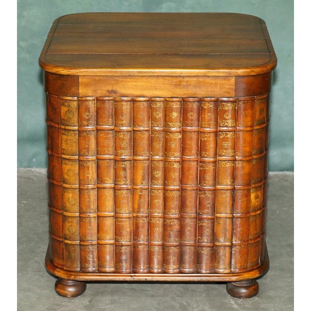 Faux Book Fronted Hardwood Library Side Cabinets by Theodore Alexander, Set of 2 For Sale - Image 9 of 18