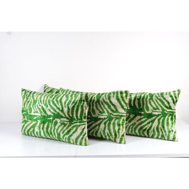 Decorative Throw Velvet Ikat Pillow -Luxurious cushion cover of handloomed ikat fabric -Insert is NOT included -Color:...