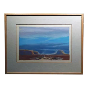 Larry Fodor "Fajada Bute #98" Hand Signed Original Pastel Drawing Framed