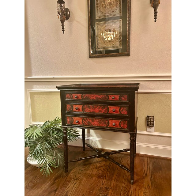 Wood 1990s Faux Tortoise Shell Accent Chest by Theodore Alexander For Sale - Image 7 of 10