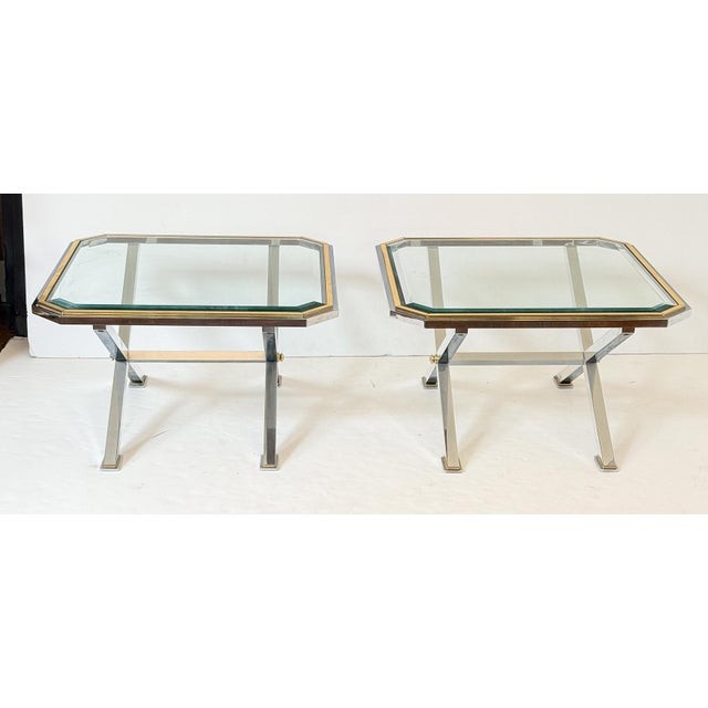 Italian Italian Modern Side or End Tables of Brass and Chrome - Individually Priced For Sale - Image 3 of 12