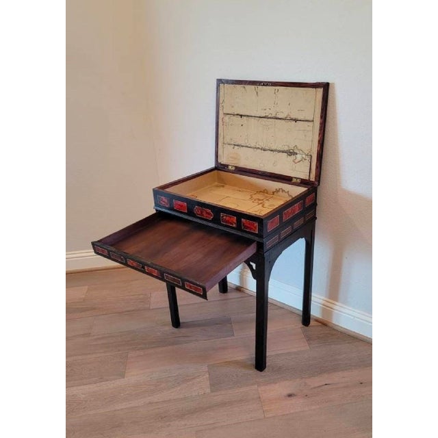 17th/18th Century Antwerp Ebonized Wood Faux Red Tortoiseshell Standing Box Silverware Chest For Sale - Image 12 of 18