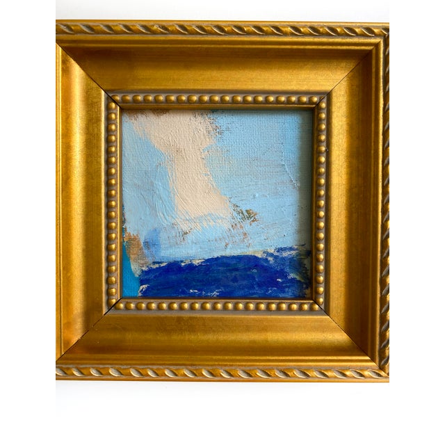 Abstract "Blue Scene" 2026 Framed Mini Painting by Jessalin Beutler For Sale - Image 3 of 3