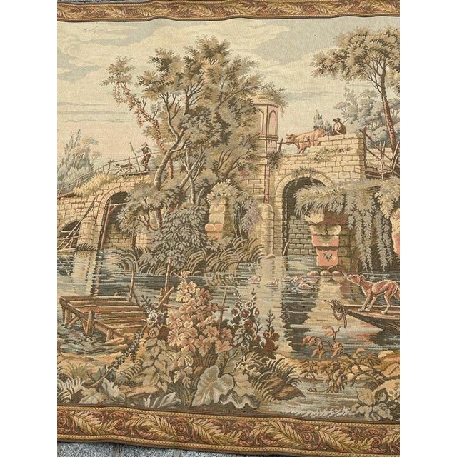 Beige Vintage French Aubusson Style Jacquard Tapestry, 1970s For Sale - Image 8 of 18