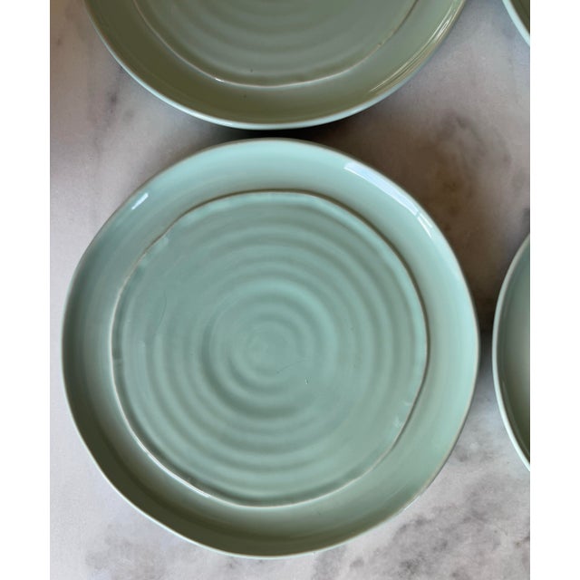 Set of 4 Italian Ceramisia Dinner Plates For Sale - Image 4 of 7