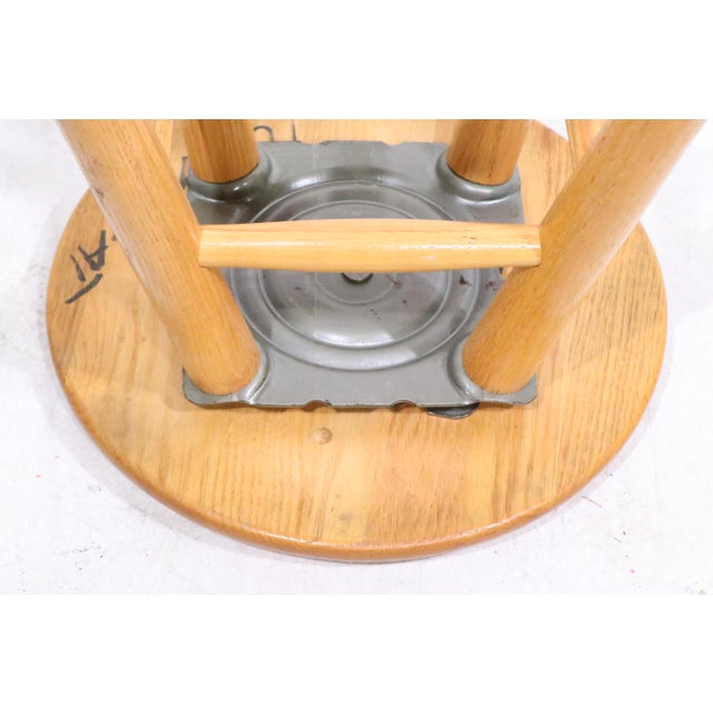 Solid Wood Swivel Seat Counter Stool For Sale In New York - Image 6 of 8