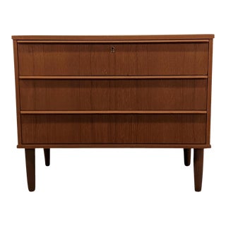 1950s Vintage Danish Mid Century Low Boy Teak Dresser For Sale