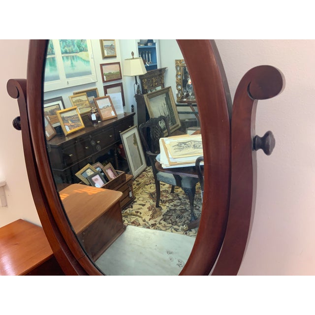Traditional Early 20th Century American Empire Mahogany Chest of Drawers With Mirror and Marble Top For Sale - Image 3 of 18
