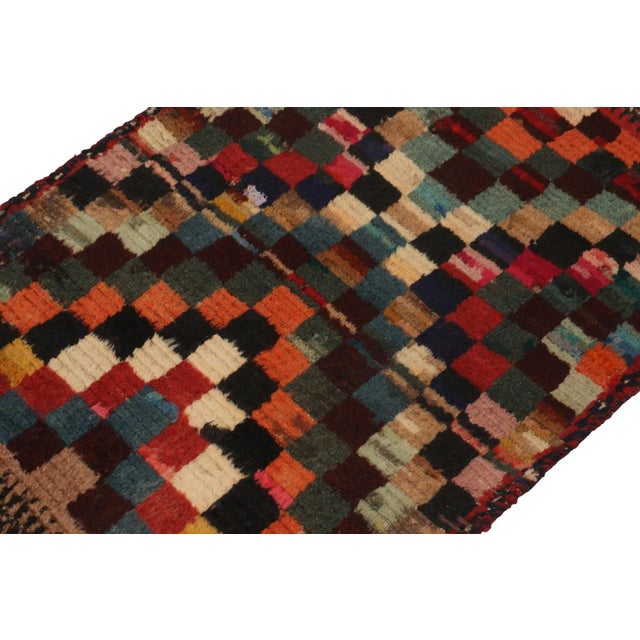 Rug & Kilim 1950s Vintage Gabbeh Tribal Rug in Polychromatic Geometric Pattern For Sale - Image 4 of 8