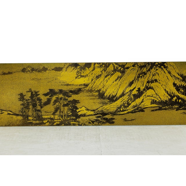 Chinese Metal Landscape Wall Panel with Mountain and River Scene For Sale - Image 18 of 18