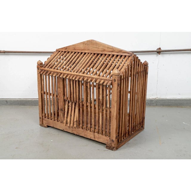 Chinese Antique Chinese Hand Carved Wooden Birdcage For Sale - Image 3 of 11