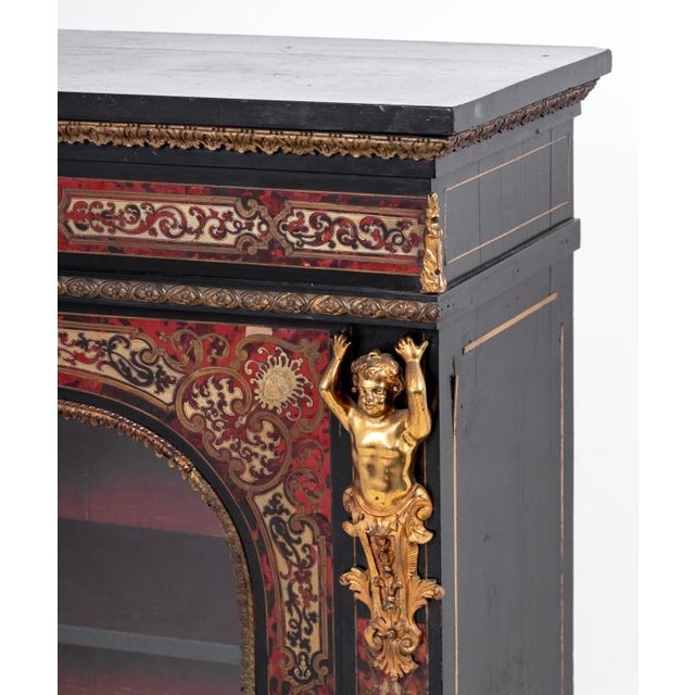 Napoleon III Boulle Pier Cabinet, Late 19th Century For Sale - Image 4 of 5
