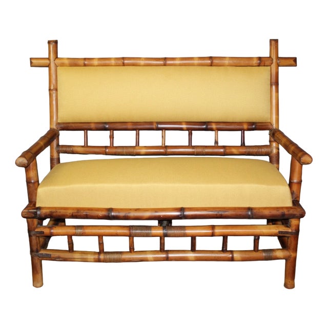 Napoleon III Bamboo Bench, 1890s For Sale