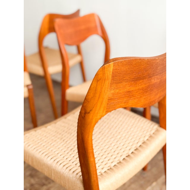 Mid-Century Model 71 Dining Chairs by Niels O. Møller for J.L. Mollers, 1951, Set of 8 For Sale - Image 14 of 16