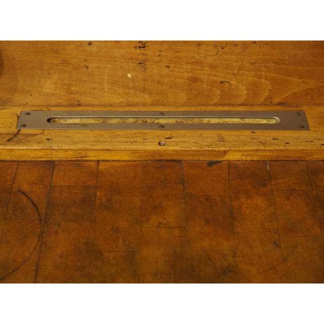 Antique French Double Butcher Block Table With Iron Mounts, Circa 1920s For Sale - Image 9 of 18