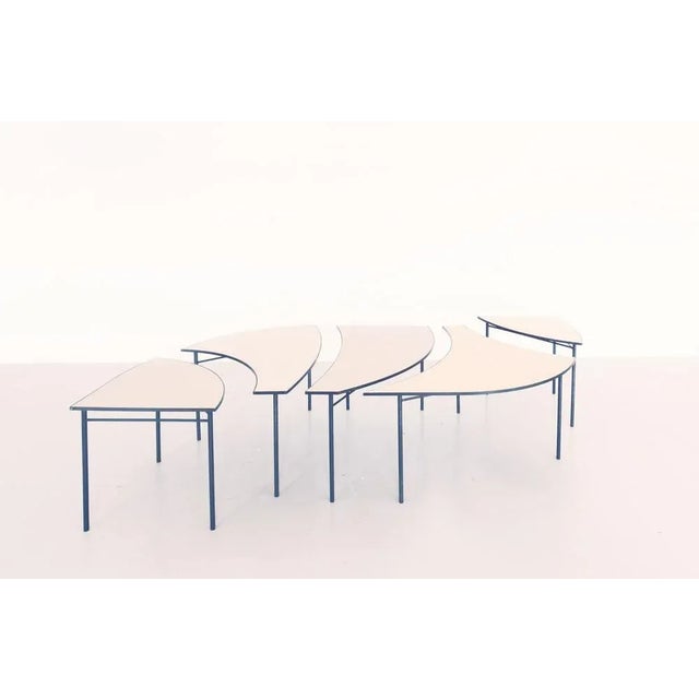 Blue tabula [non] rasa table set by studio traccia dimensions: w 280 x d 140 x h 74 cm materials: steel. The table was...