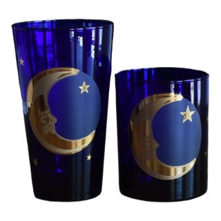 Mid 20th Century Culver Celestial Moon Glasses 22k - Set of 2 For Sale