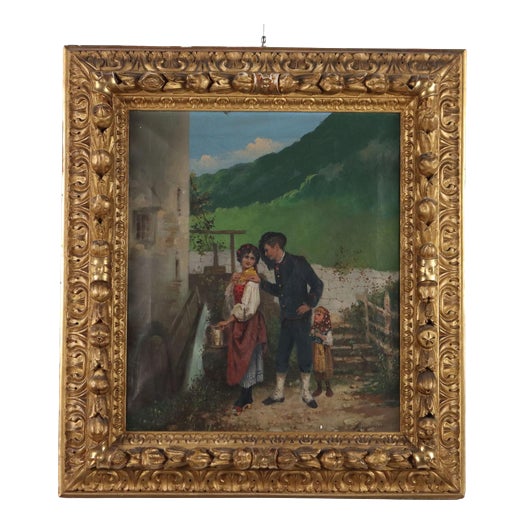 A. Brusomini Maccari, Figurative Scene, 1800s, Oil Painting For Sale