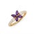 This stunning ring features a vibrant violet amethyst floral design, maintaining the same elegant marquise-cluster...