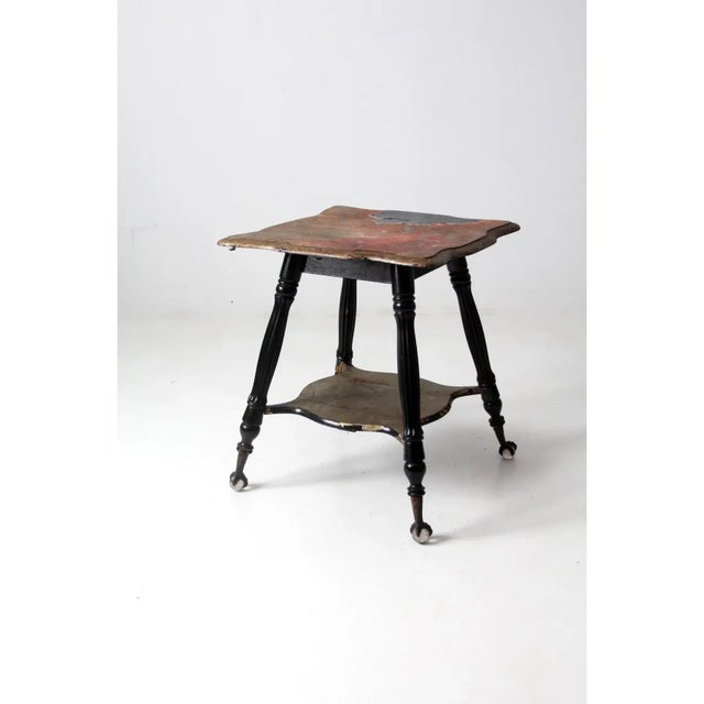 Victorian Antique Victorian Parlor Table With Glass Ball and Claw Feet For Sale - Image 3 of 14