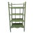 1970s Calke‑Green High‑Gloss Étagère • Bamboo‑Style Shelving • Chinoiserie Coastal For Sale