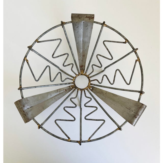 Postmodern French Folk Art Metal Basket Bowl For Sale - Image 3 of 7