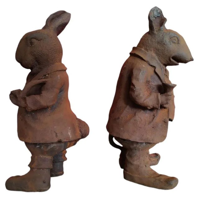 Brown Iron Garden Figures, 1950s, Set of 2 For Sale - Image 8 of 8